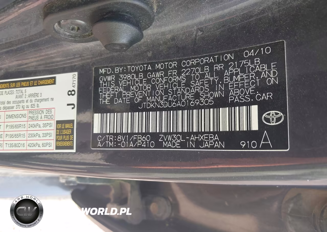 2010 Toyota Prius Iii VIN:JTDKN3DU6A0169305 - 9