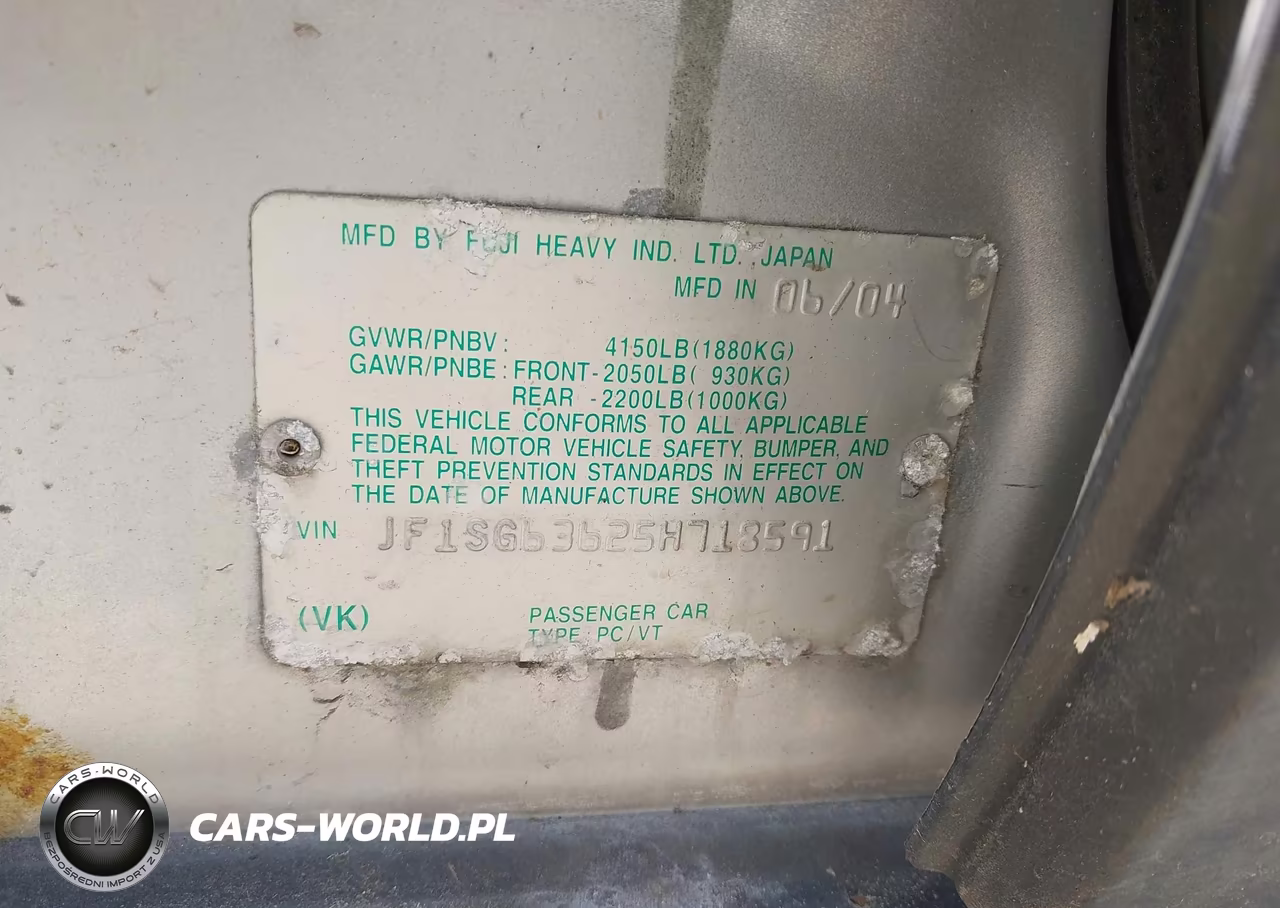 2005 Subaru Forester 2.5X VIN:JF1SG63625H718591 - 9