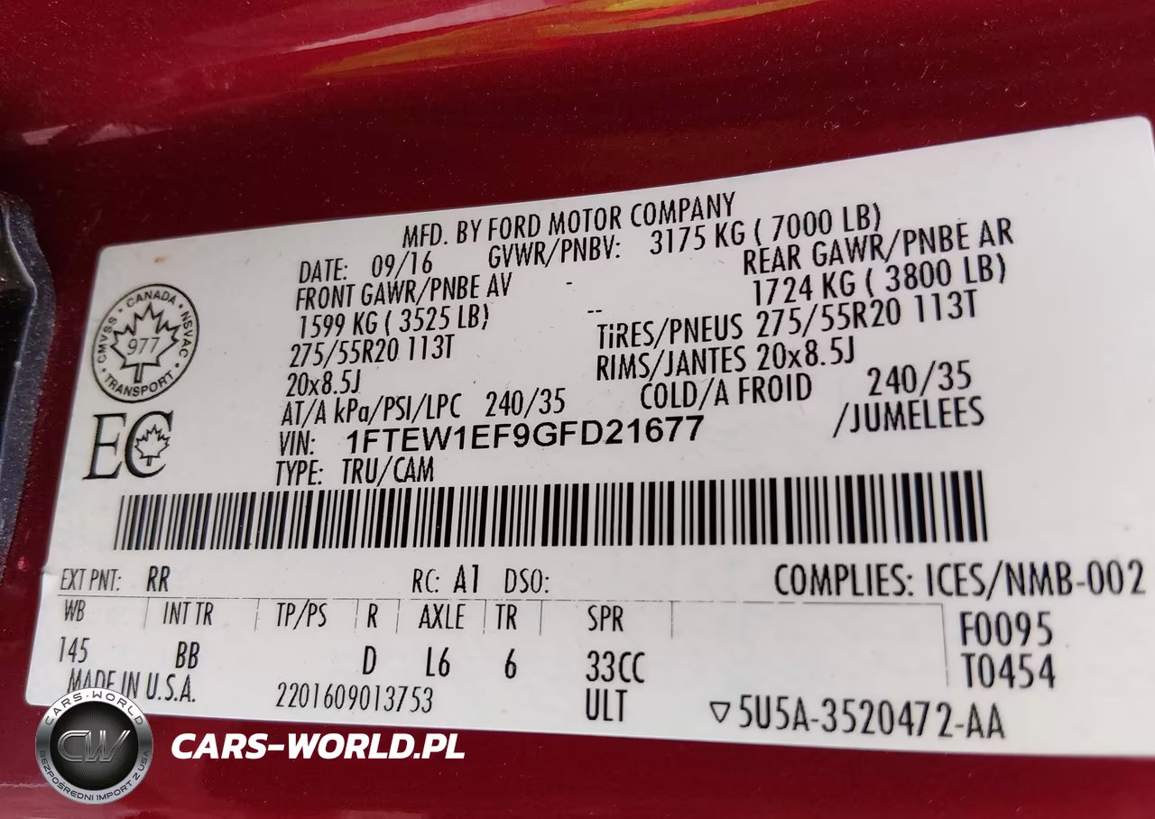 2016 Ford F-150 Platinum VIN:1FTEW1EF9GFD21677 - 9