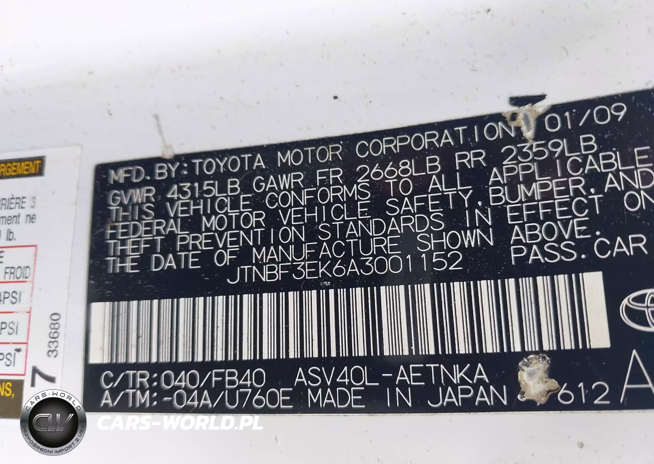2010 Toyota Camry VIN:JTNBF3EK6A3001152 - 9