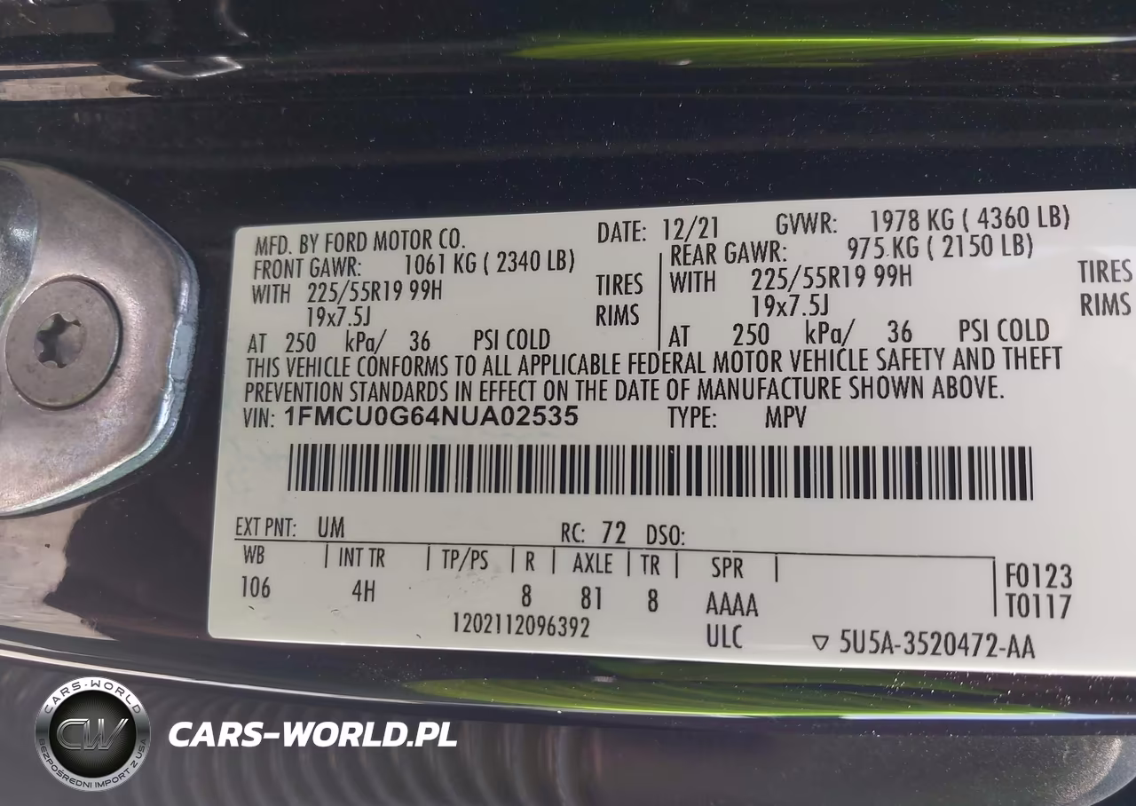 2022 Ford Escape Se VIN:1FMCU0G64NUA02535 - 9