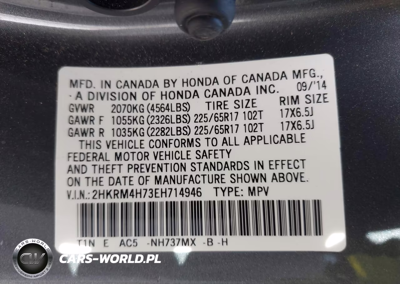 2014 Honda Cr-V Ex-L VIN:2HKRM4H73EH714946 - 9