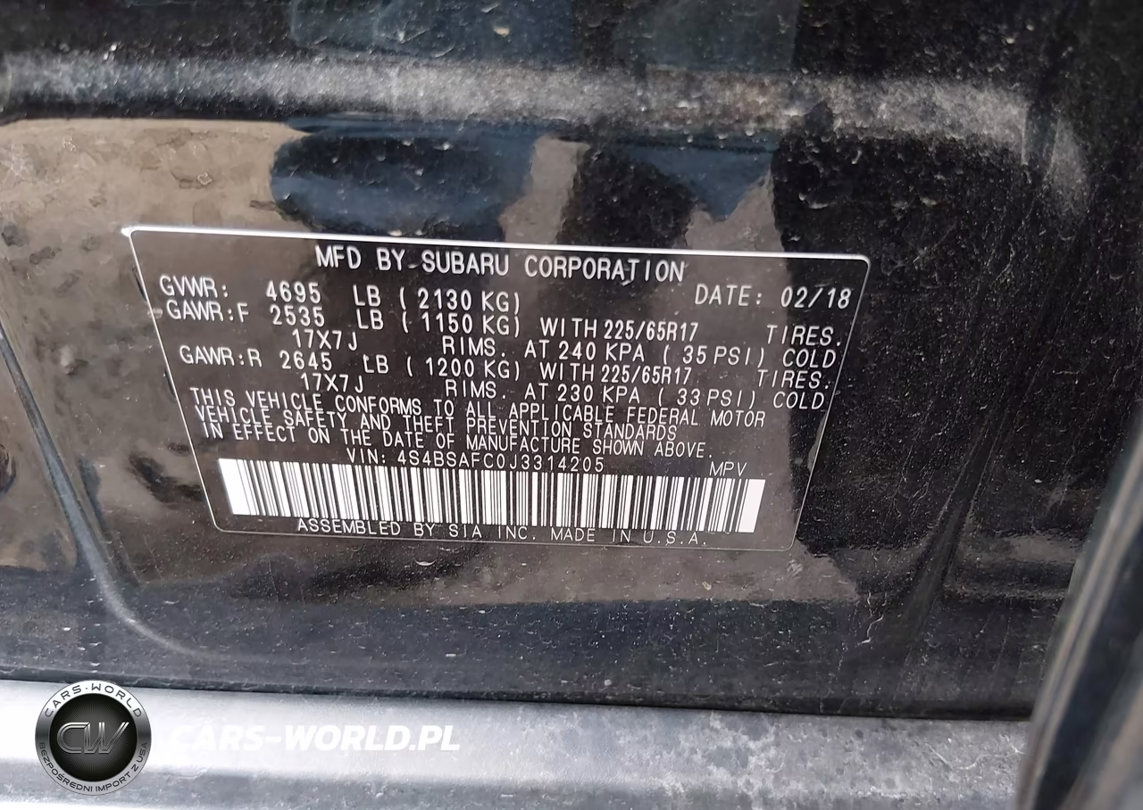 2018 Subaru Outback 2.5I Premium VIN:4S4BSAFC0J3314205 - 9