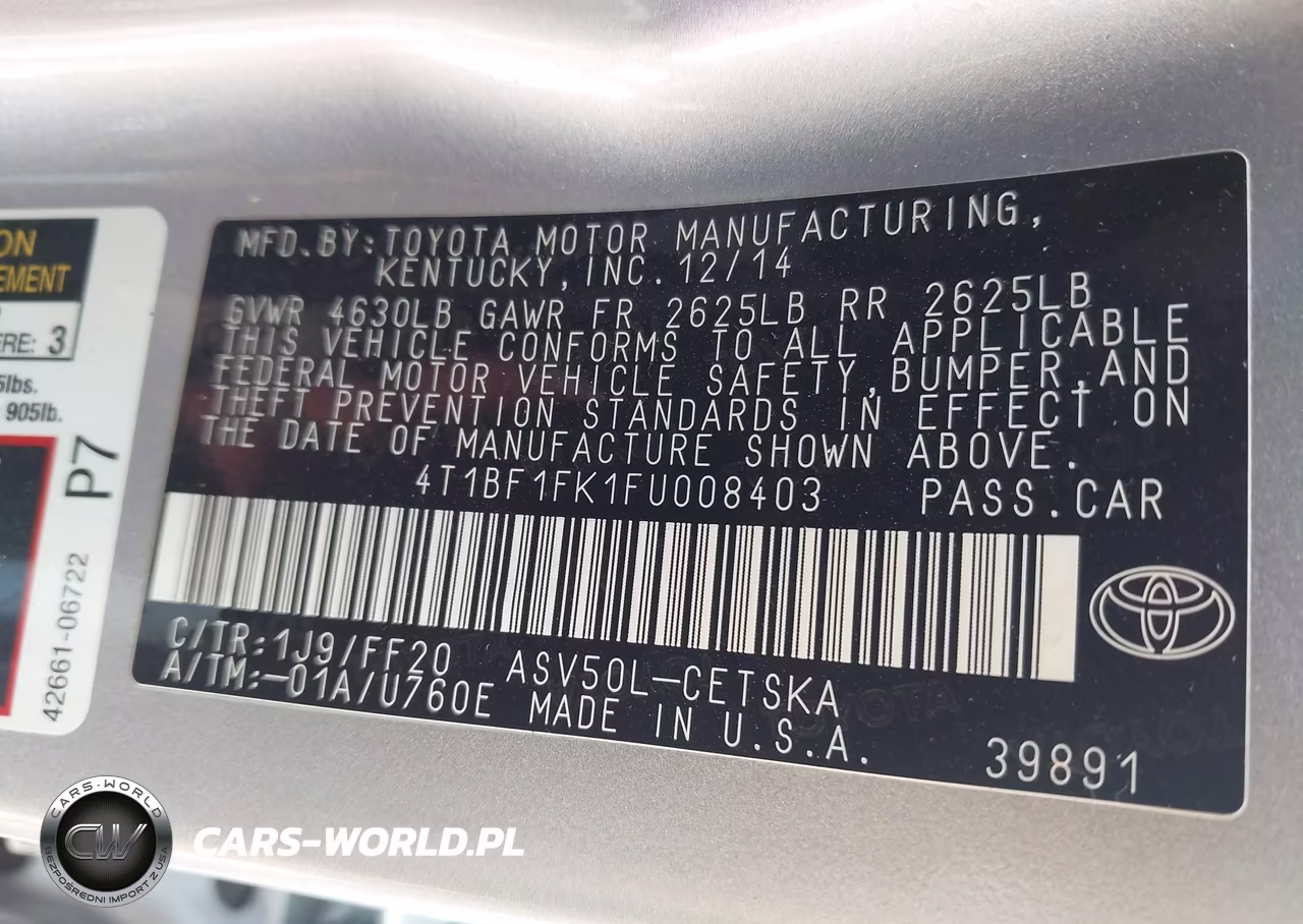 2015 Toyota Camry Se VIN:4T1BF1FK1FU008403 - 9