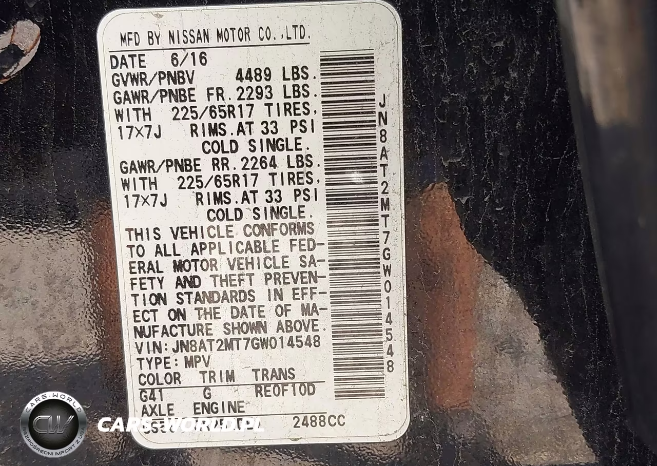 2016 Nissan Rogue S VIN:JN8AT2MT7GW014548 - 9