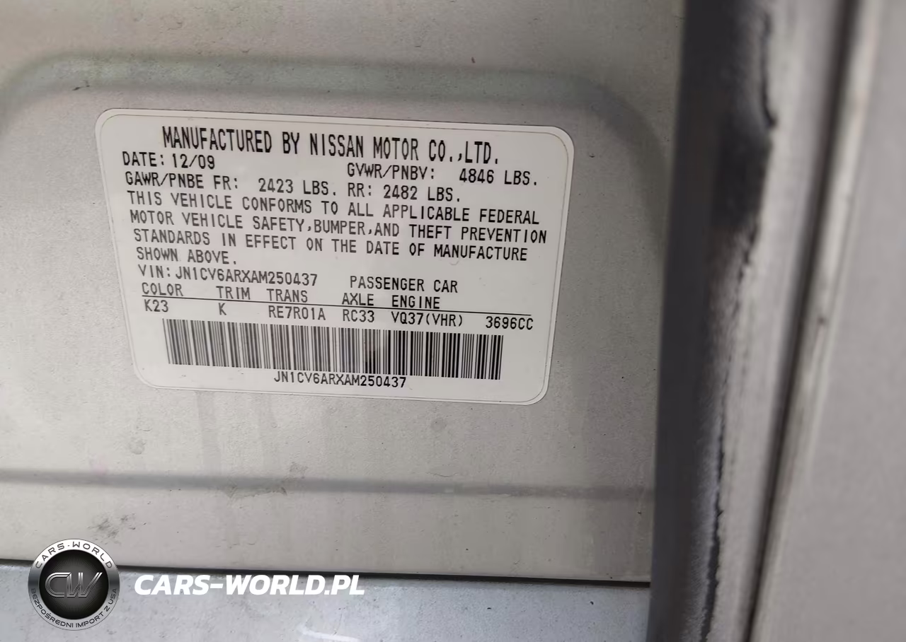 2010 Infiniti G37X VIN:JN1CV6ARXAM250437 - 9