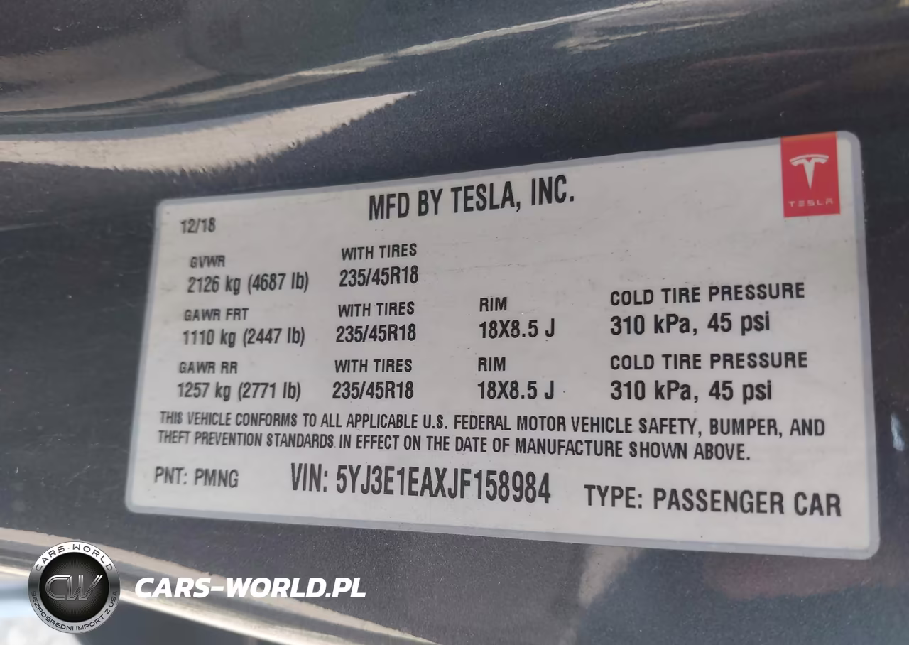 2018 Tesla Model 3 Long Range-Mid Range VIN:5YJ3E1EAXJF158984 - 9