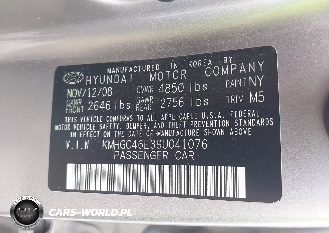 2009 Hyundai Genesis 3.8 VIN:KMHGC46E39U041076 - 9