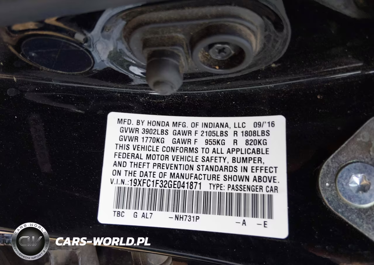 2016 Honda Civic Ex-T VIN:19XFC1F32GE041871 - 9