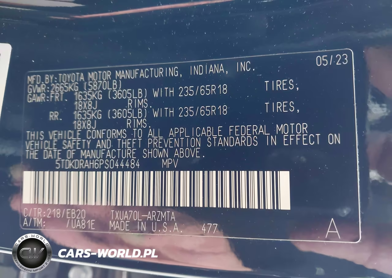 2023 Toyota Highlander Xle VIN:5TDKDRAH6PS044484 - 9