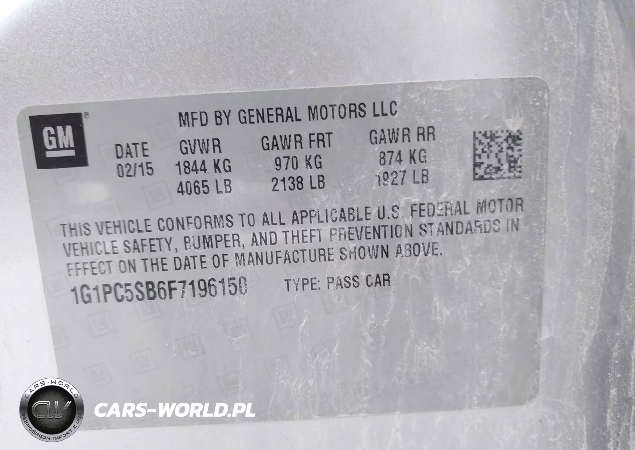 2015 Chevrolet Cruze 1Lt Auto VIN:1G1PC5SB6F7196150 - 9
