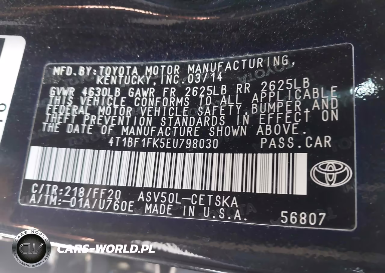 2014 Toyota Camry Se Sport VIN:4T1BF1FK5EU798030 - 9