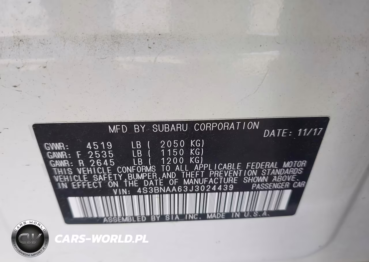 2018 Subaru Legacy 2.5I VIN:4S3BNAA63J3024439 - 9