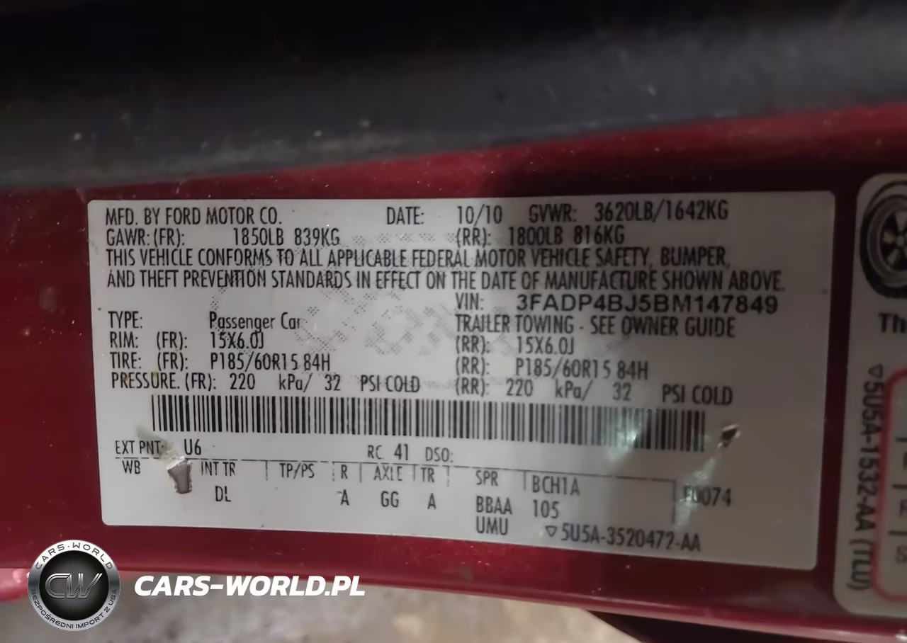 2011 Ford Fiesta Se VIN:3FADP4BJ5BM147849 - 9
