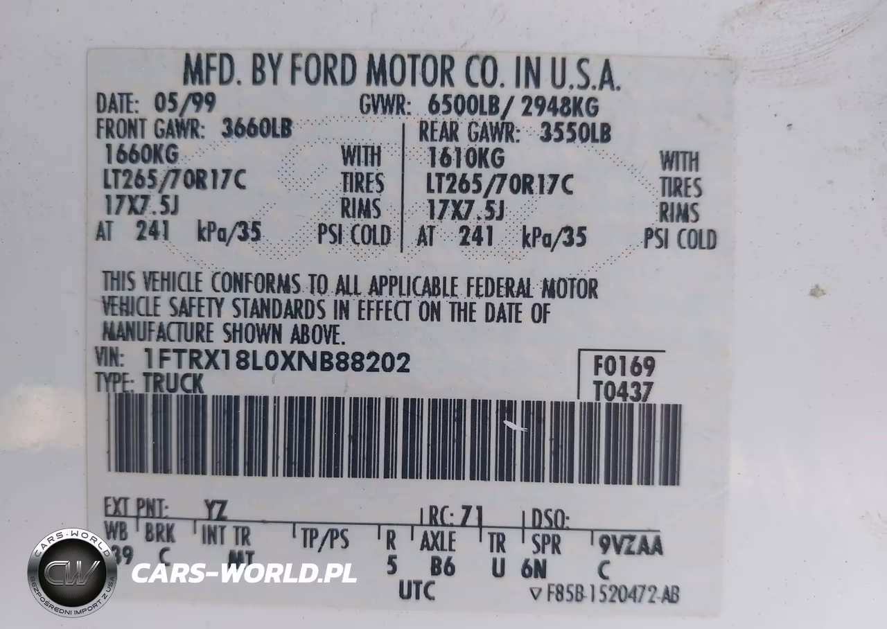 1999 Ford F-150 Lariat-Xl-Xlt VIN:1FTRX18L0XNB88202 - 9