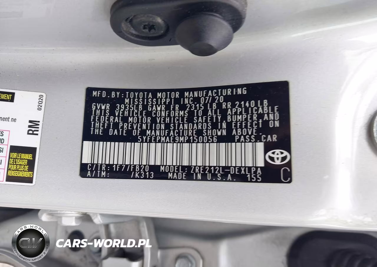 2021 Toyota Corolla Le VIN:5YFEPMAE9MP150056 - 9
