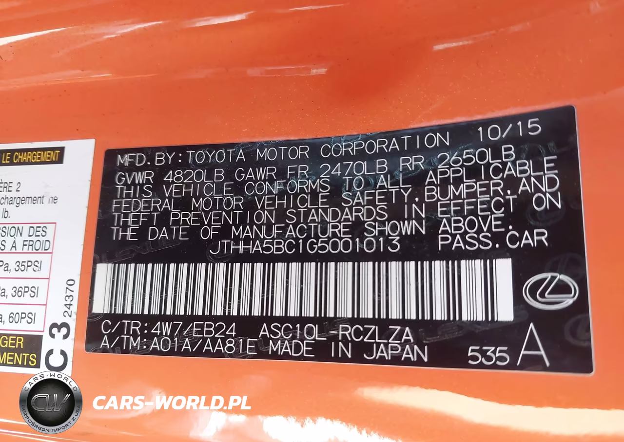 2016 Lexus Rc 200T VIN:JTHHA5BC1G5001013 - 9
