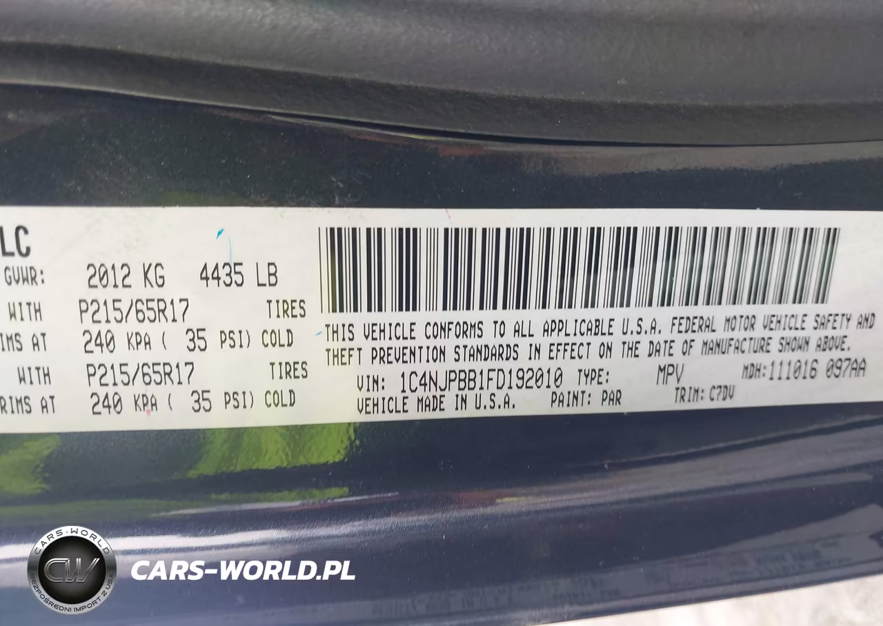 2015 Jeep Patriot Sport VIN:1C4NJPBB1FD192010 - 9