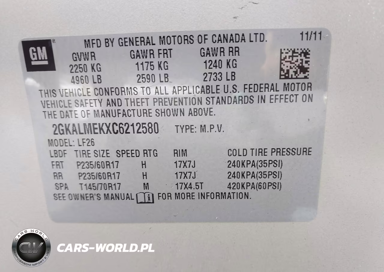 2012 GMC Terrain Sle-1 VIN:2GKALMEKXC6212580 - 9