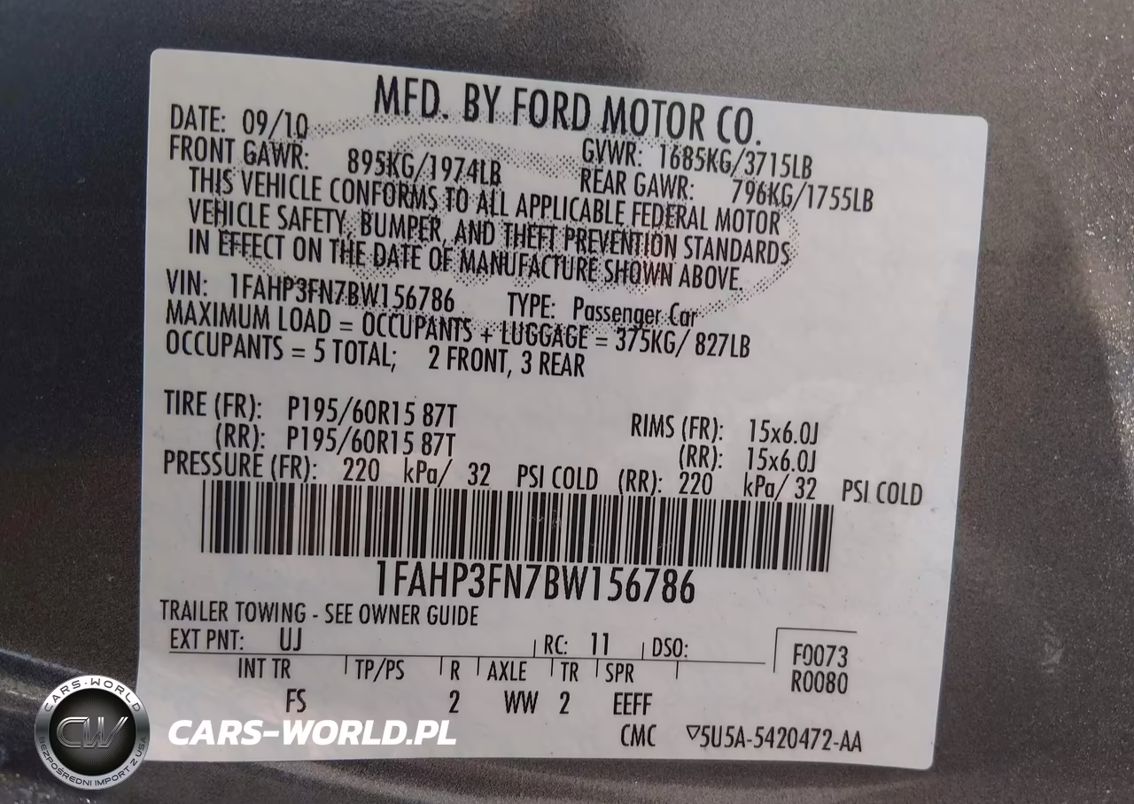 2011 Ford Focus Se VIN:1FAHP3FN7BW156786 - 9