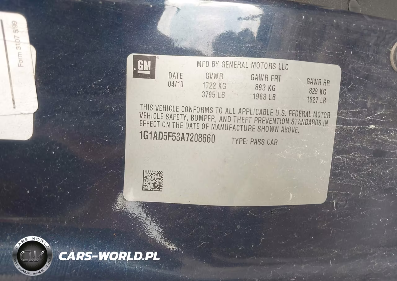 2010 Chevrolet Cobalt Lt VIN:1G1AD5F53A7208660 - 9