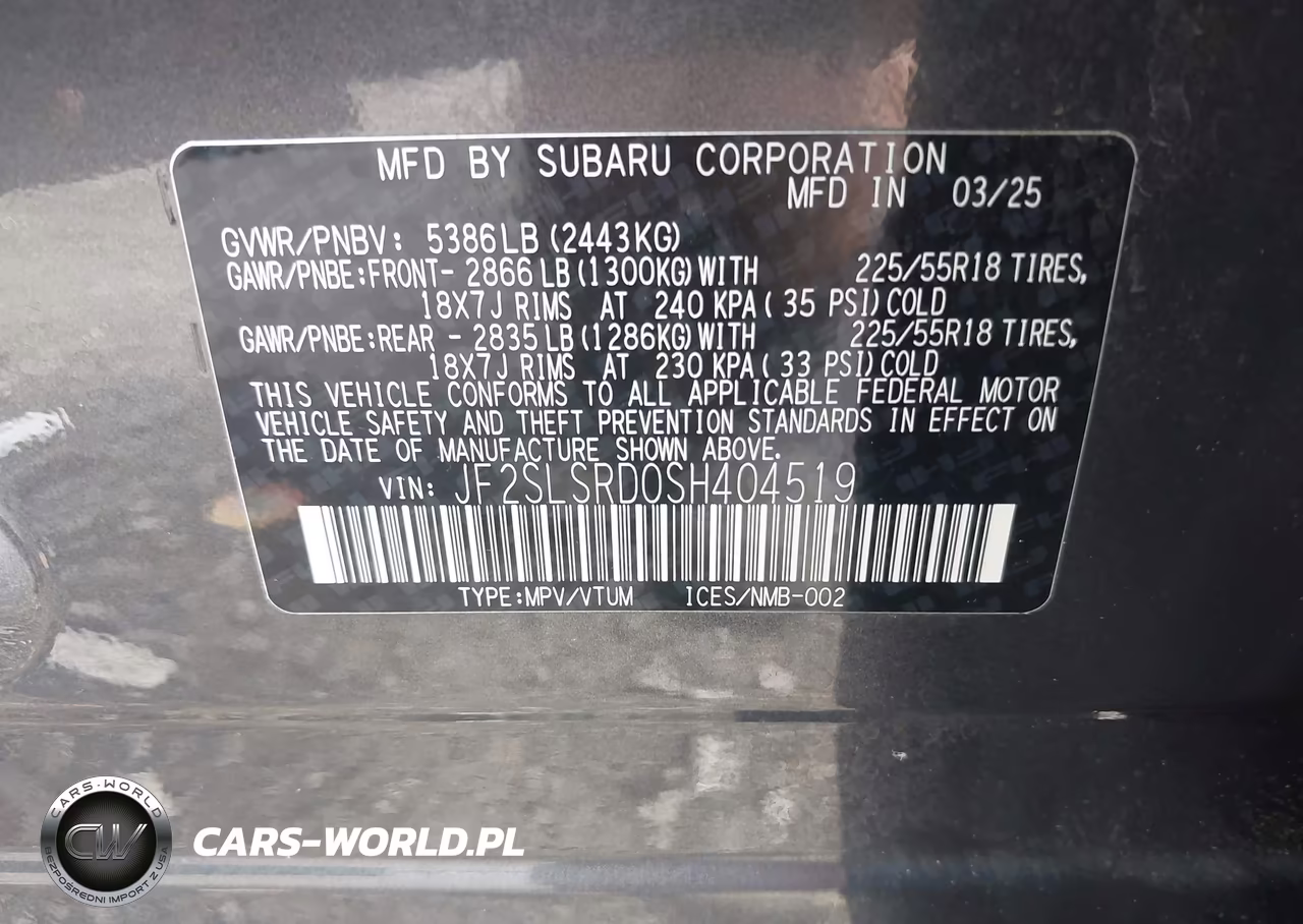 2025 Subaru Forester Limited Hybrid VIN:JF2SLSRD0SH404519 - 9