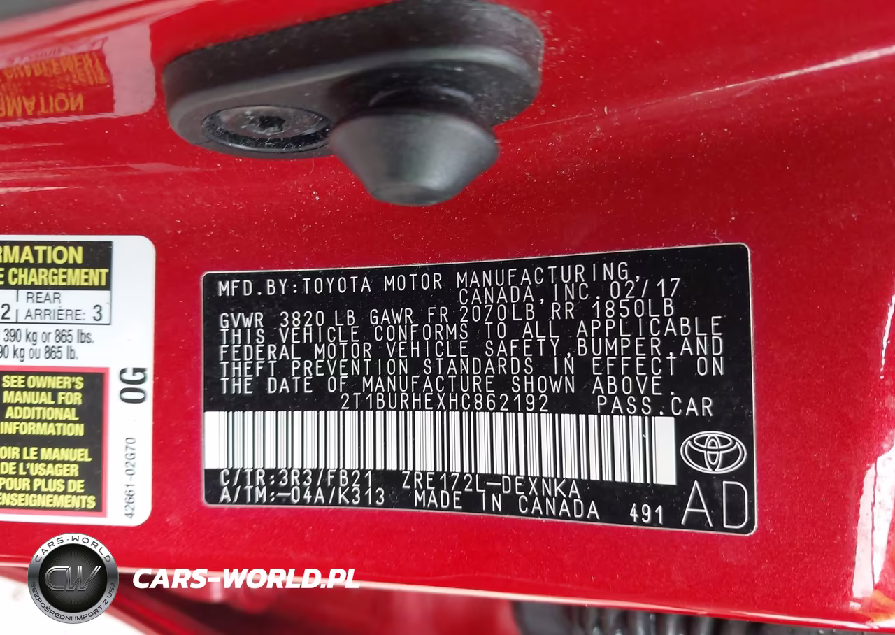 2017 Toyota Corolla Le VIN:2T1BURHEXHC862192 - 9