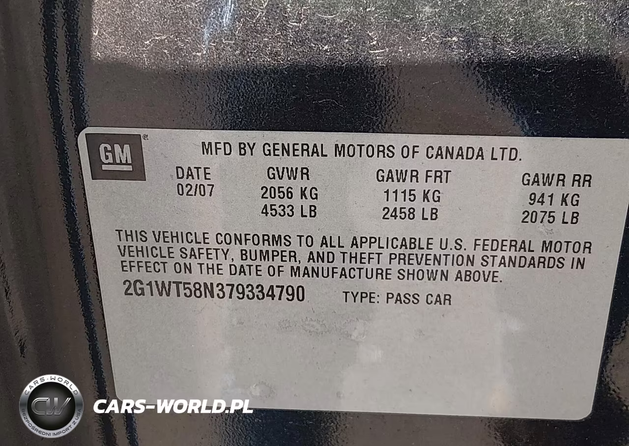 2007 Chevrolet Impala 3.5L Lt VIN:2G1WT58N379334790 - 9