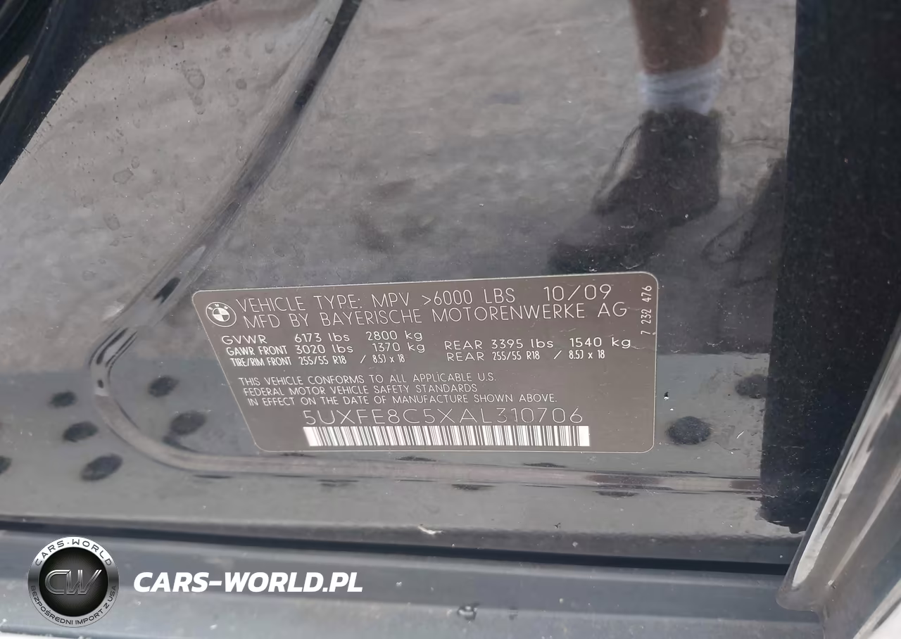2010 BMW X5 xDrive48I VIN:5UXFE8C5XAL310706 - 9