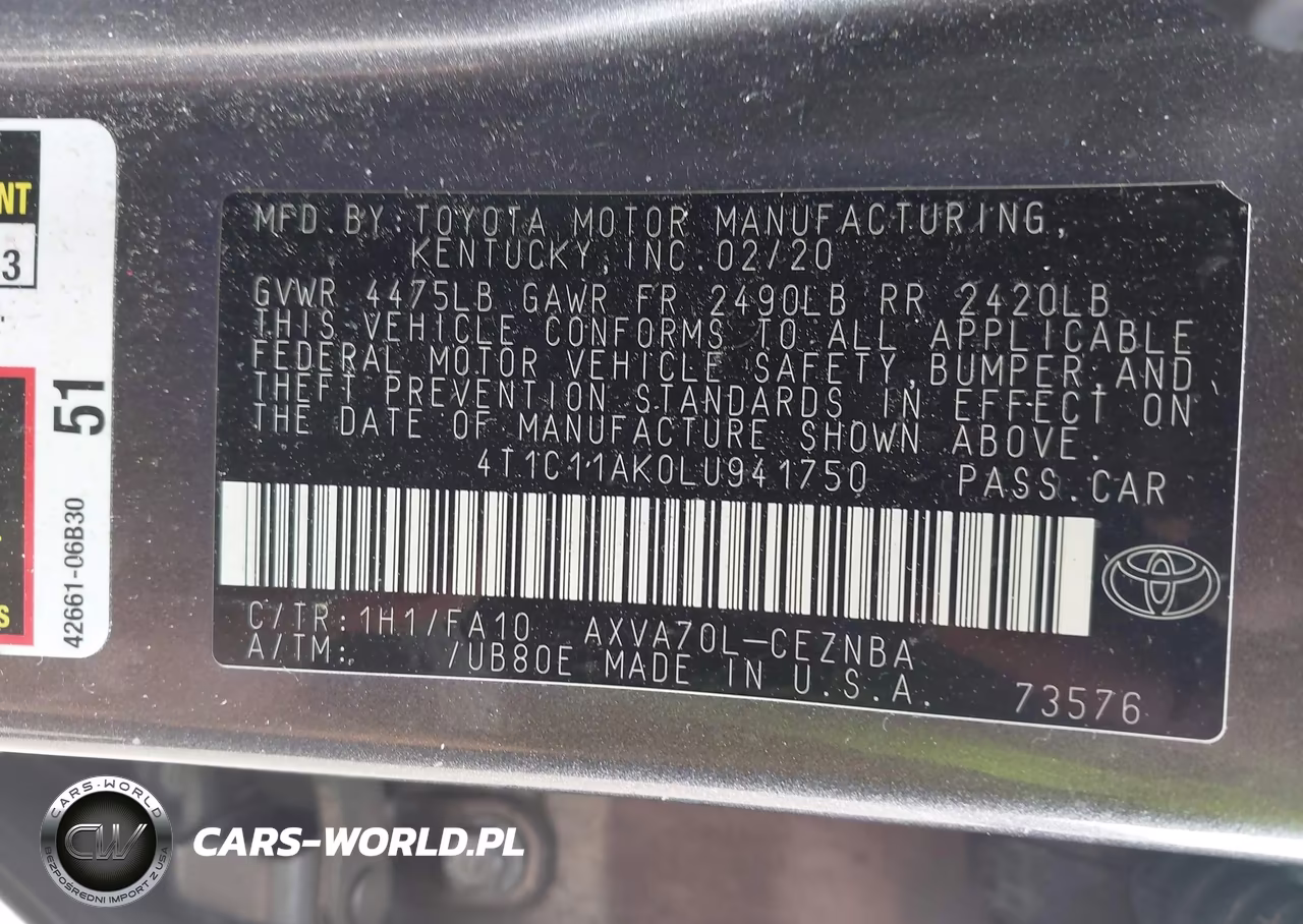 2020 Toyota Camry Le VIN:4T1C11AK0LU941750 - 9