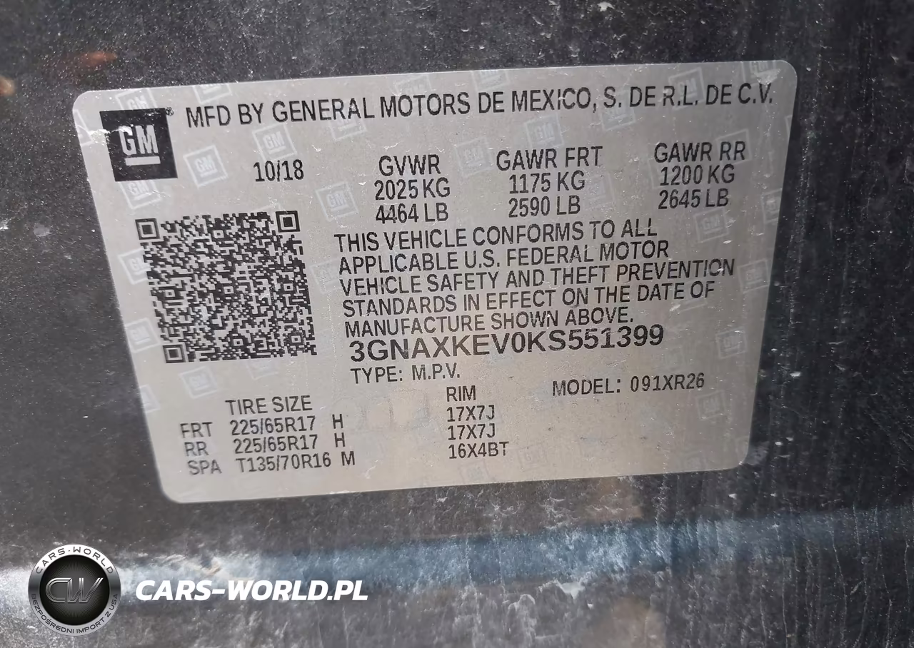 2019 Chevrolet Equinox Lt VIN:3GNAXKEV0KS551399 - 9
