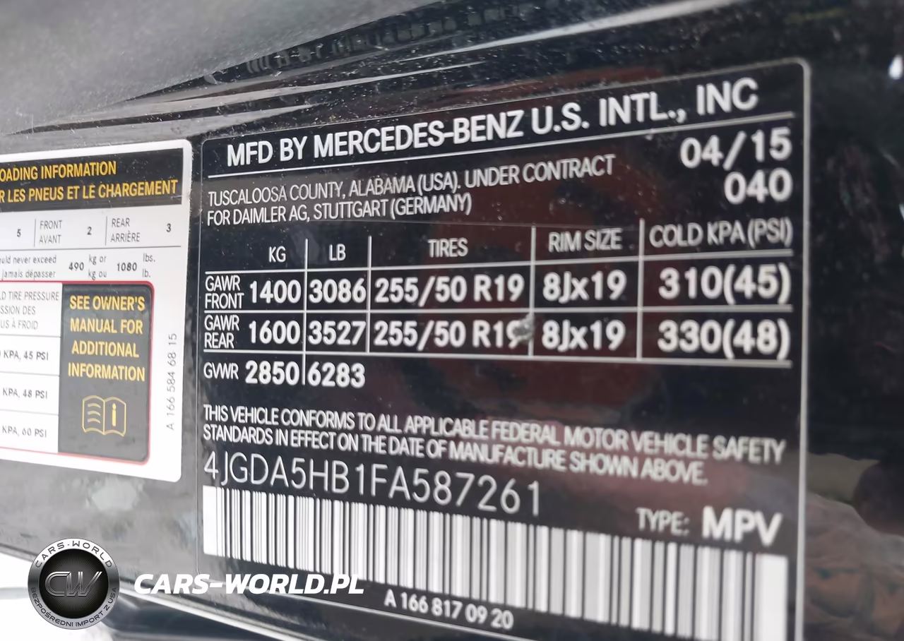 2015 Mercedes-Benz Ml 350 4Matic VIN:4JGDA5HB1FA587261 - 9