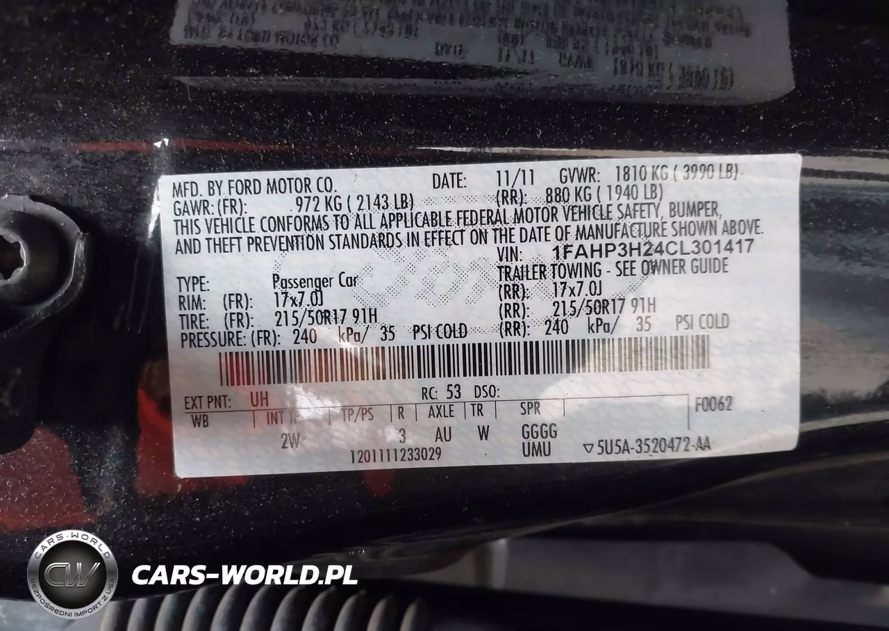 2012 Ford Focus Sel VIN:1FAHP3H24CL301417 - 9