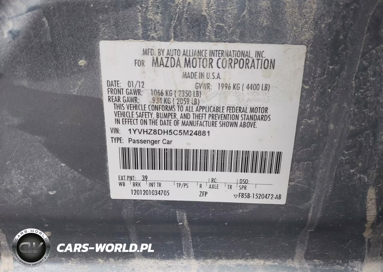 2012 Mazda Mazda6 I Touring VIN:1YVHZ8DH5C5M24881 - 8