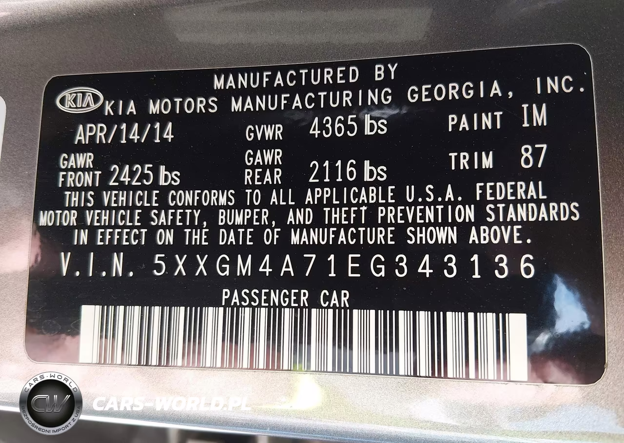 2014 Kia Optima Lx VIN:5XXGM4A71EG343136 - 9