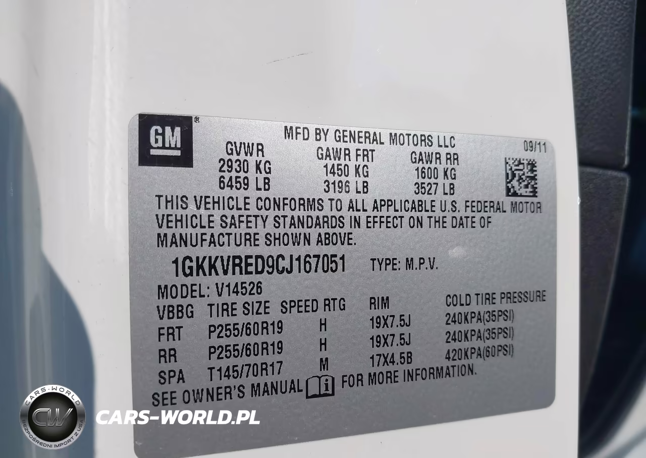 2012 GMC Acadia Slt-1 VIN:1GKKVRED9CJ167051 - 9