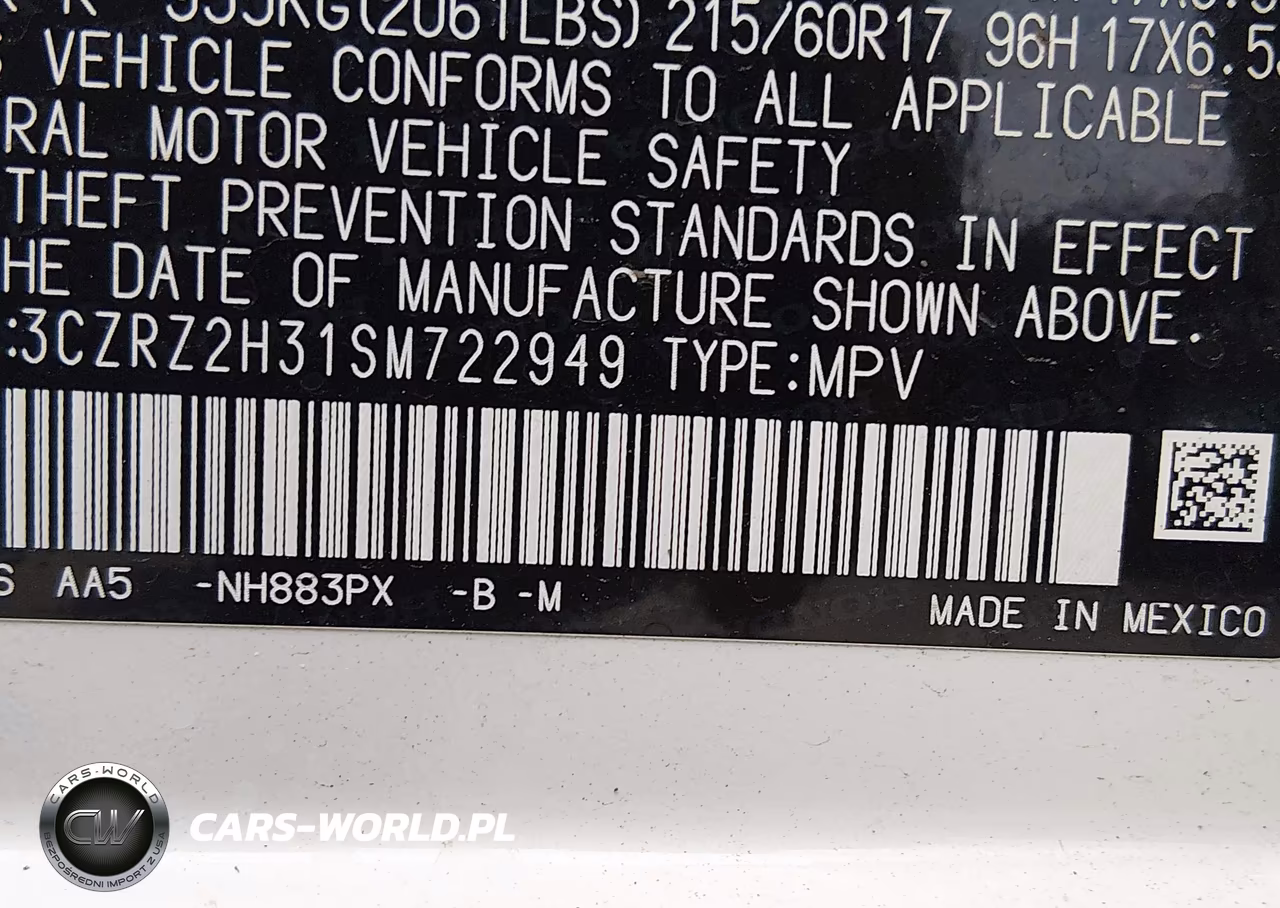 2025 Honda Hr-V Awd Lx VIN:3CZRZ2H31SM722949 - 9