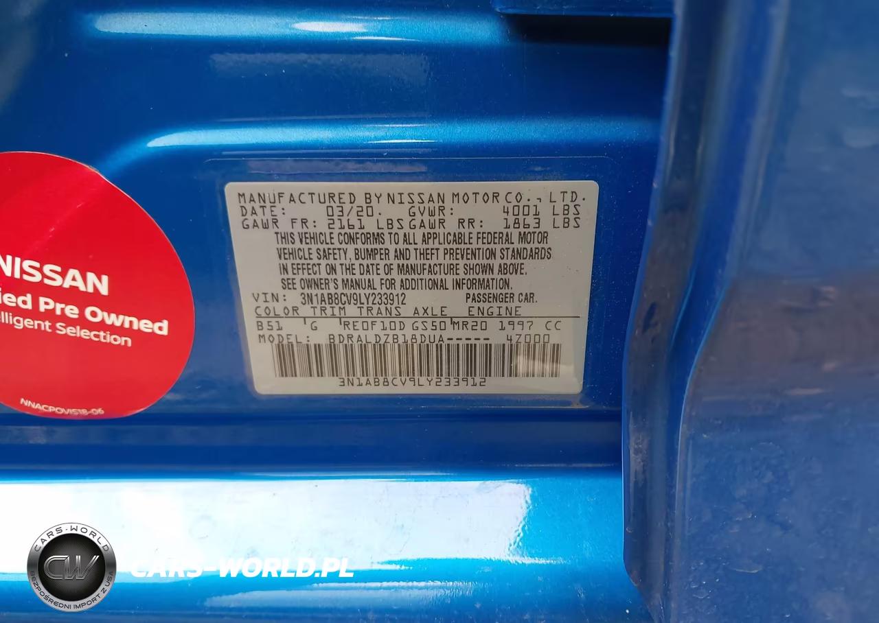 2020 Nissan Sentra Sv Xtronic Cvt VIN:3N1AB8CV9LY233912 - 9