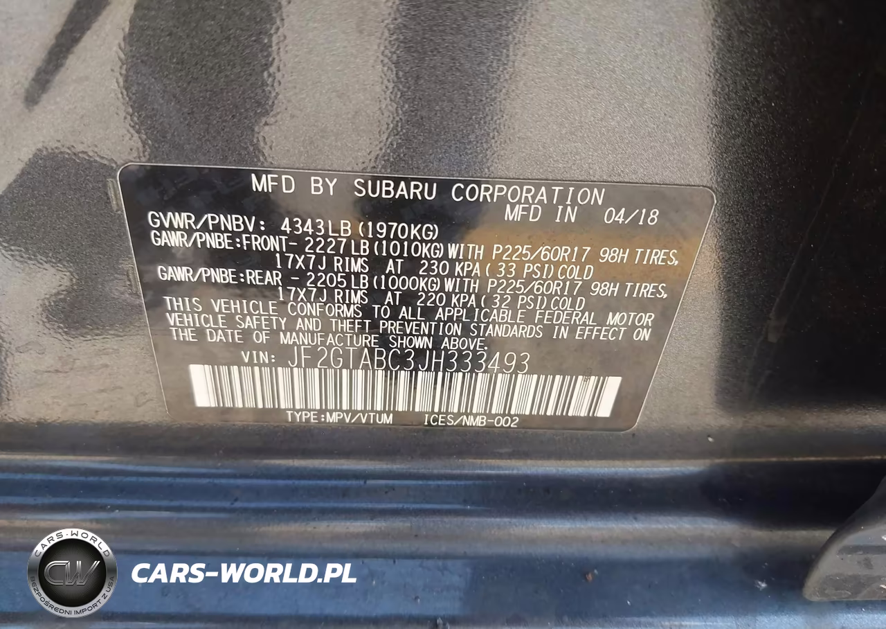 2018 Subaru Crosstrek 2.0I Premium VIN:JF2GTABC3JH333493 - 9