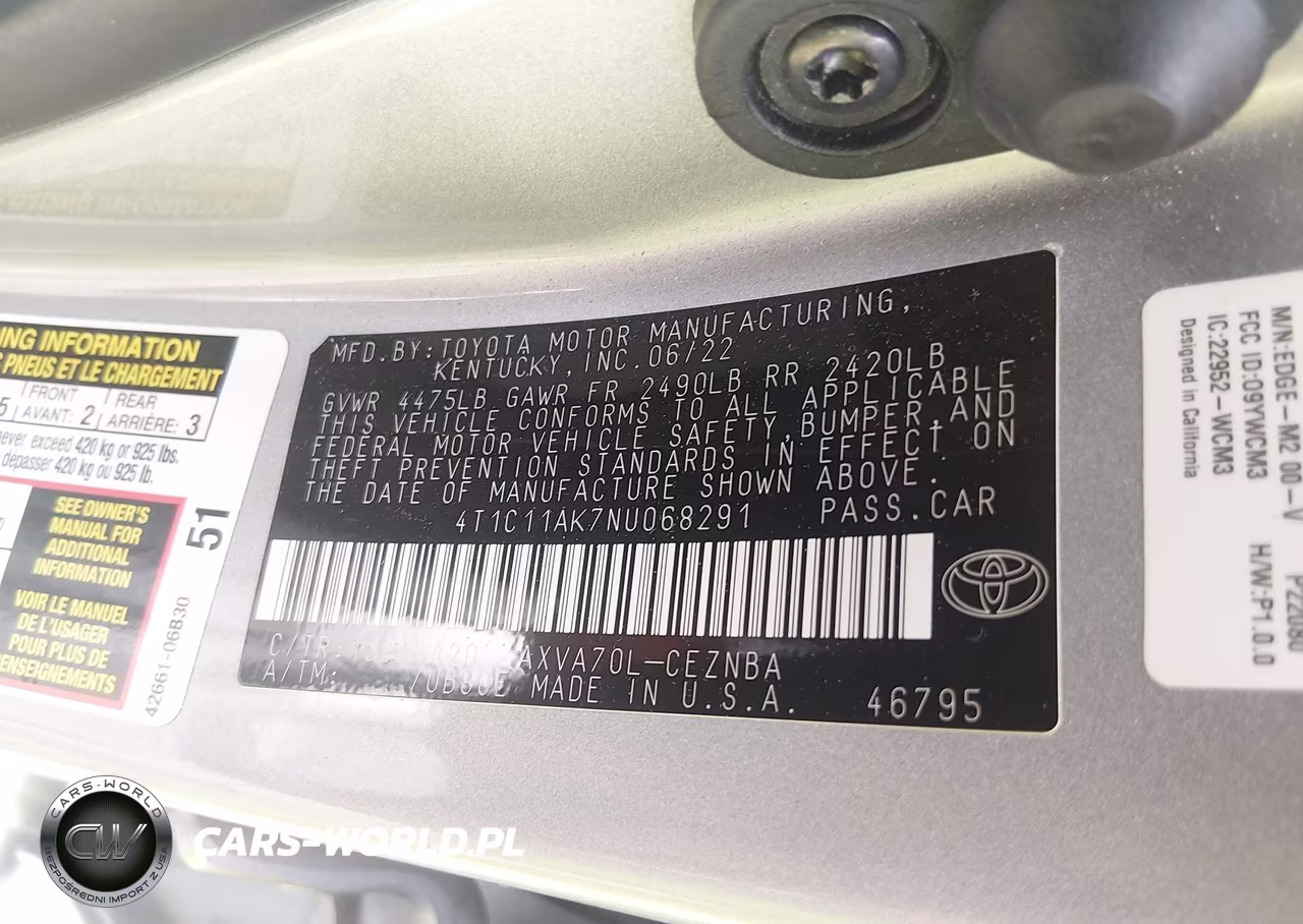 2022 Toyota Camry Le VIN:4T1C11AK7NU068291 - 9