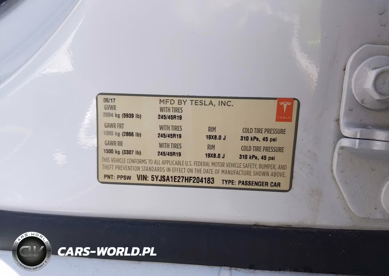2017 Tesla Model S VIN:5YJSA1E27HF204183 - 9