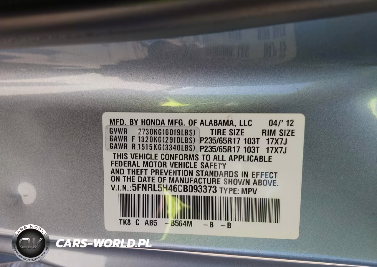 2012 Honda Odyssey Ex VIN:5FNRL5H46CB093373 - 9
