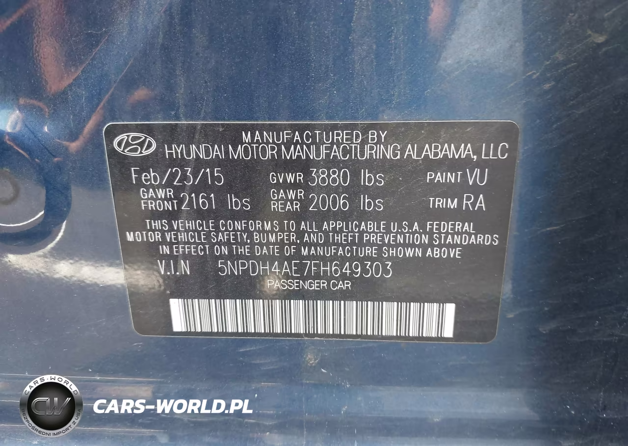 2015 Hyundai Elantra Se VIN:5NPDH4AE7FH649303 - 9