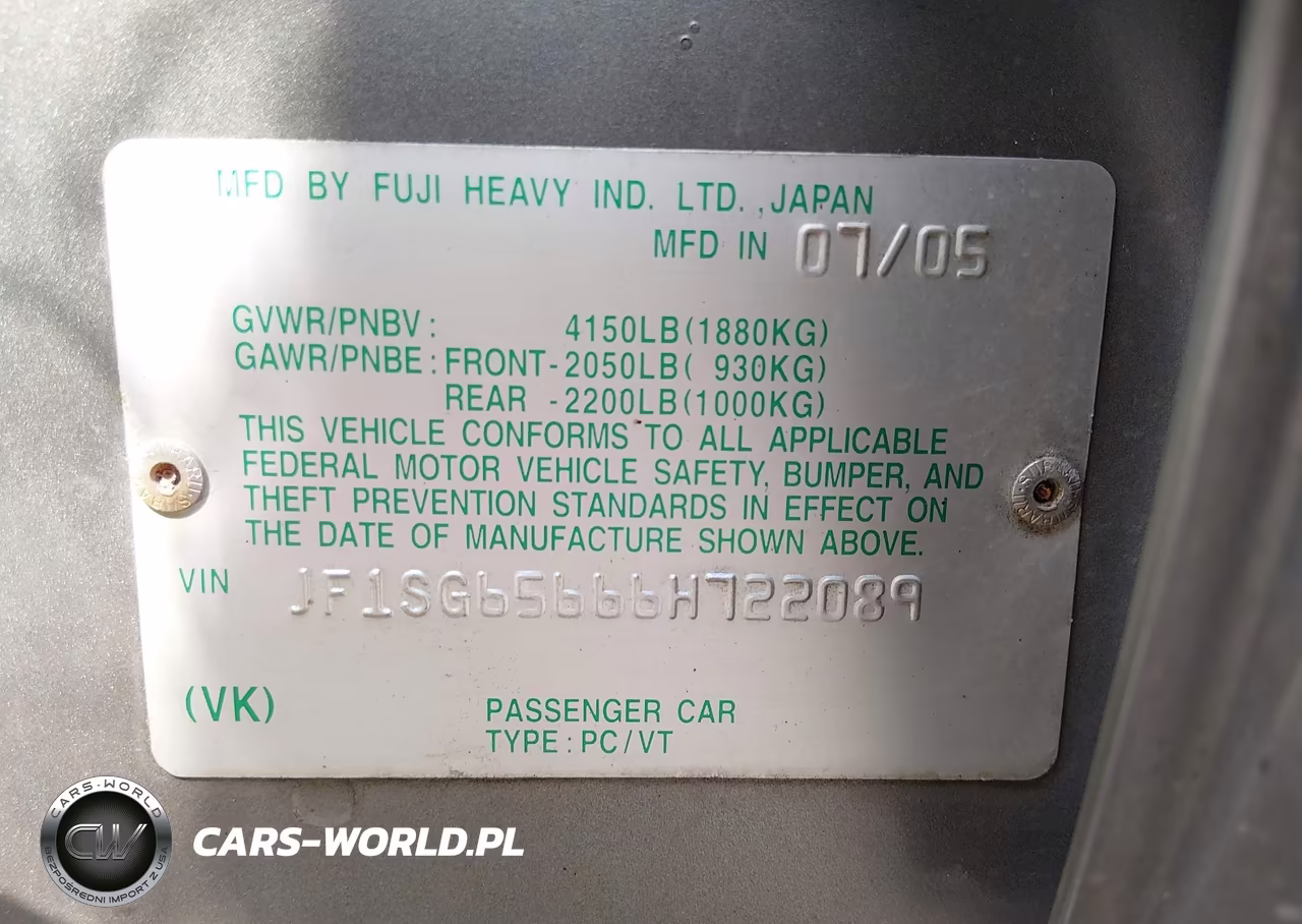 2006 Subaru Forester 2.5X VIN:JF1SG65666H722089 - 9