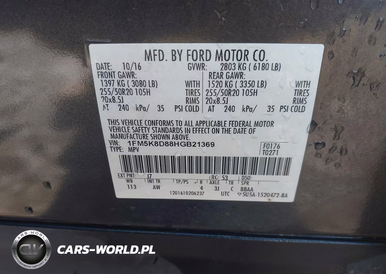 2017 Ford Explorer Xlt VIN:1FM5K8D88HGB21369 - 9