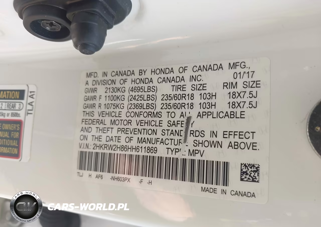 2017 Honda Cr-V Ex-L-Ex-L Navi VIN:2HKRW2H86HH611869 - 9