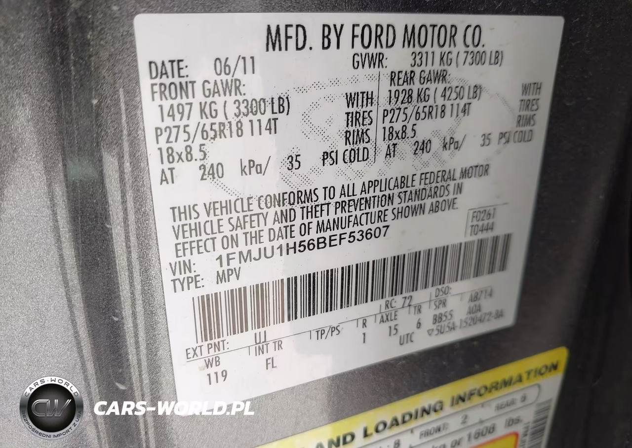 2011 Ford Expedition Xlt VIN:1FMJU1H56BEF53607 - 9