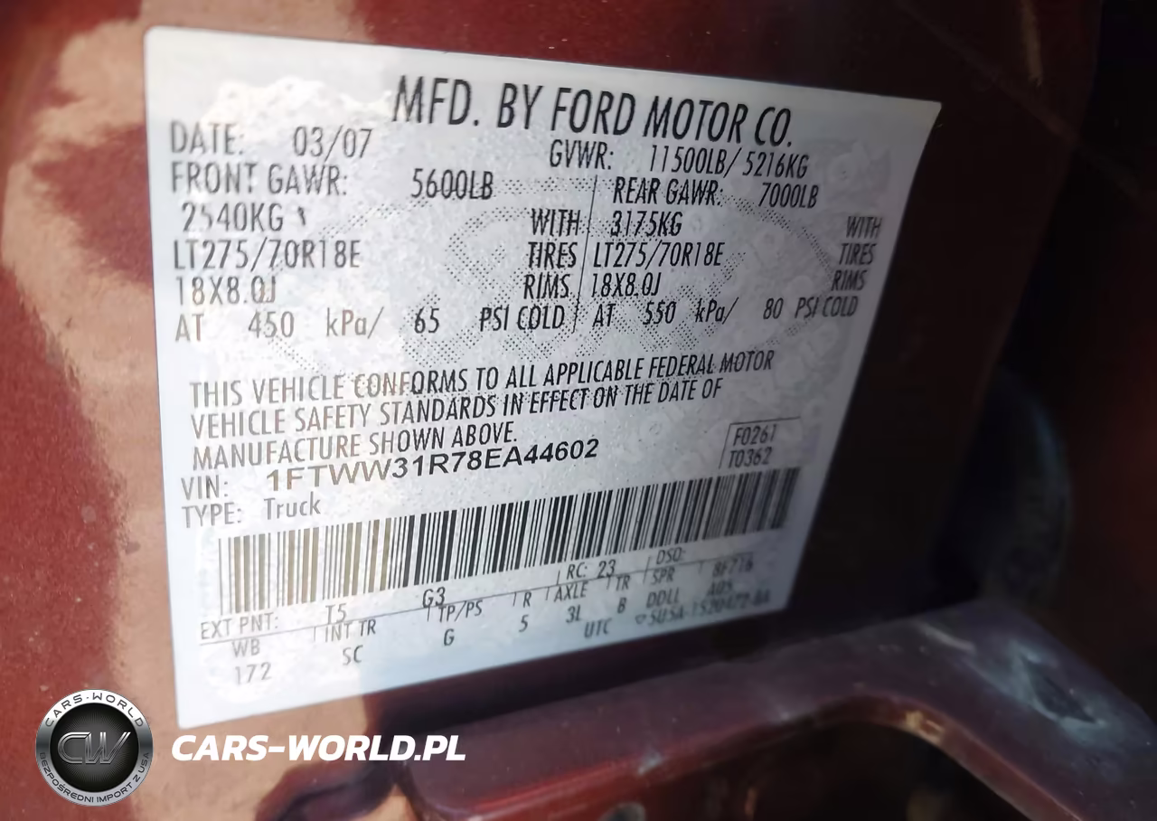 2008 Ford Super Duty F-350 Srw Fx4-Harley-Davidson-King Ranch-Lariat-Xl-Xlt VIN:1FTWW31R78EA44602 - 8