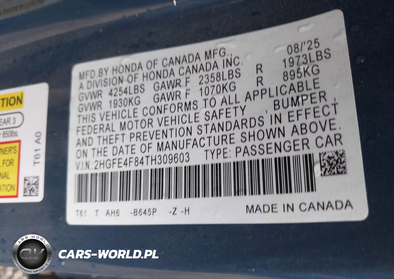 2026 Honda Civic Hybrid Sport-Sport Touring VIN:2HGFE4F84TH309603 - 9