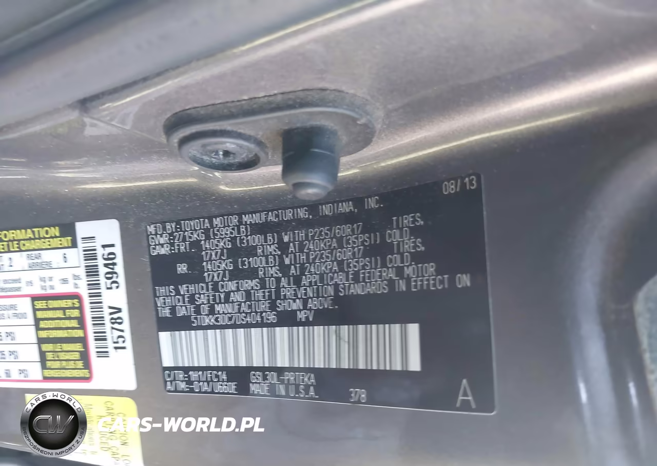 2013 Toyota Sienna Le V6 8 Passenger VIN:5TDKK3DC7DS404196 - 9